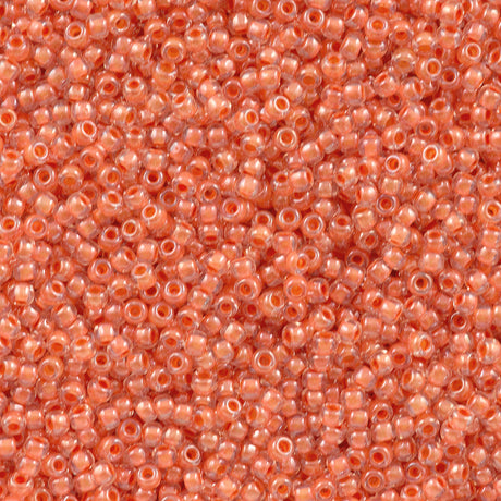 50g Toho Round Seed Beads 11/0 Inside Color Lined Salmon (985)