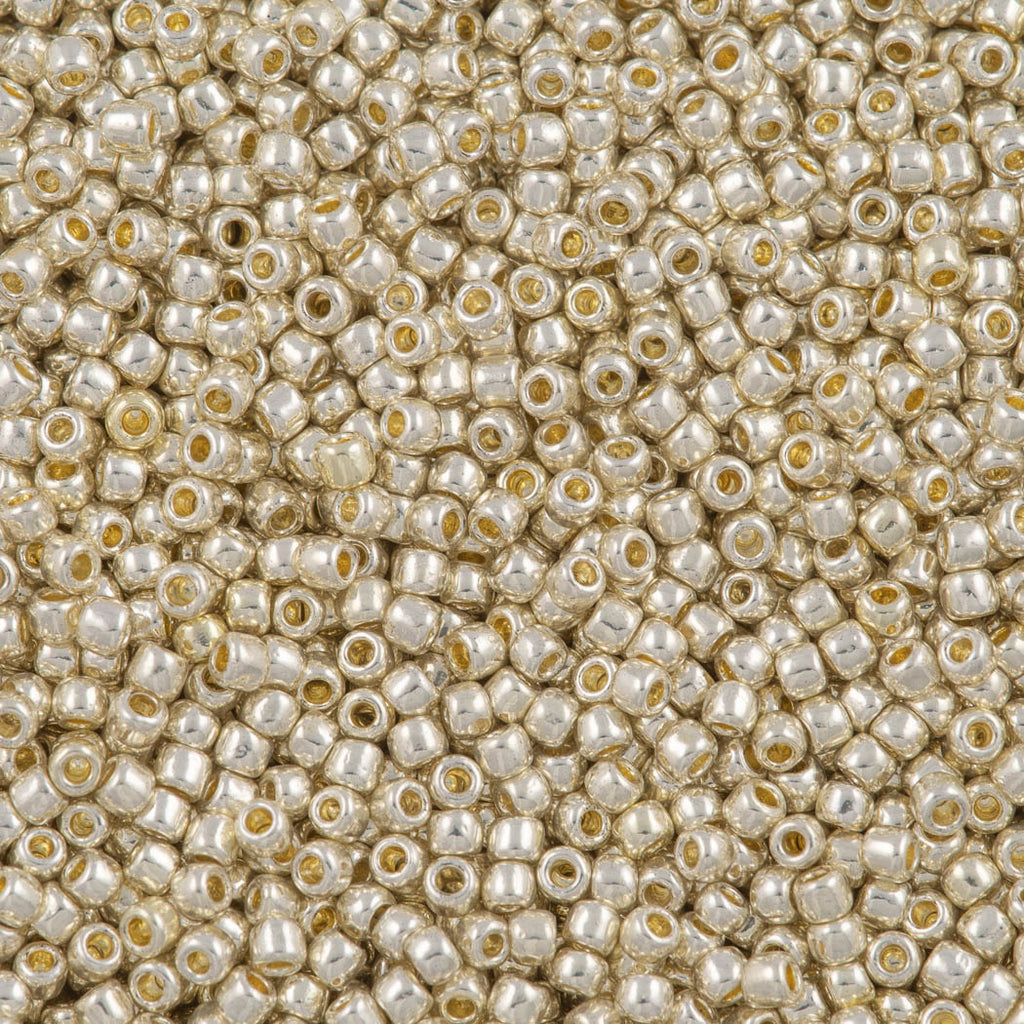 Toho Demi Round Seed Beads, Thin 8/0 (3mm), 7.4 Grams, #508 Higher Metallic  Iris Olivine — Beadaholique