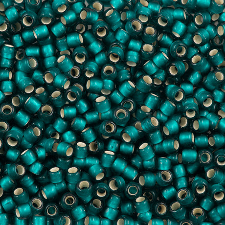 Toho Round Seed Bead 15/0 Silver Lined Matte Dark Teal (27BDF)