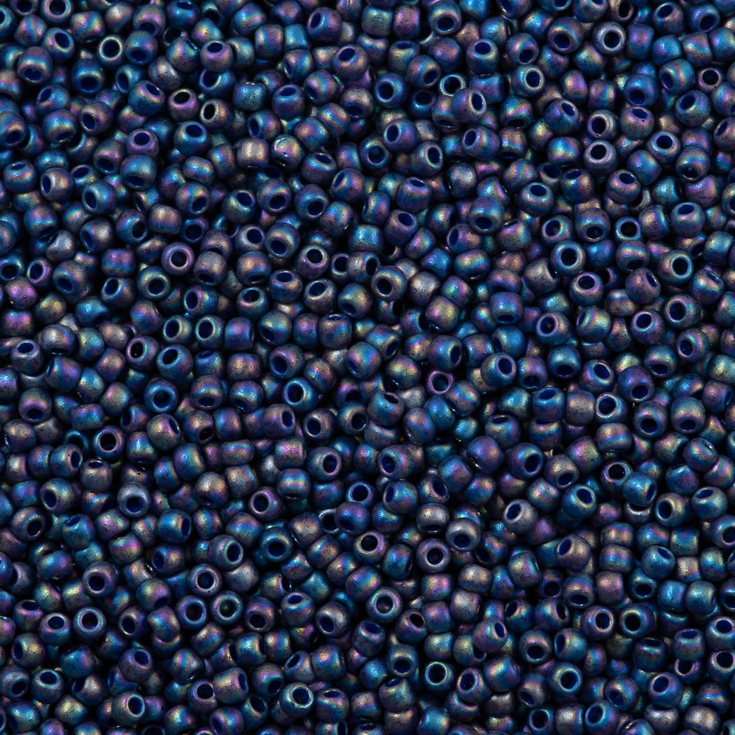 50g Toho Round Seed Bead 8/0 Semi Glazed Navy Blue AB (2637F)