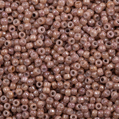 50g Toho Round Seed Bead 6/0 Marbled Opaque Beige Pink (1201)