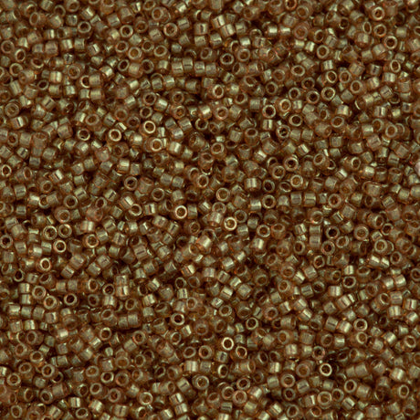 25g Miyuki Delica Seed Bead 11/0 Transparent Gold Luster Light Brown DB102