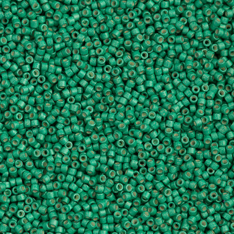 25g Miyuki Delica Seed Bead 11/0 Galvanized Semi Matte Dark Mint DB1182