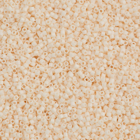 25g Miyuki Delica Seed Bead 11/0 Opaque Matte Blushed White AB DB1520