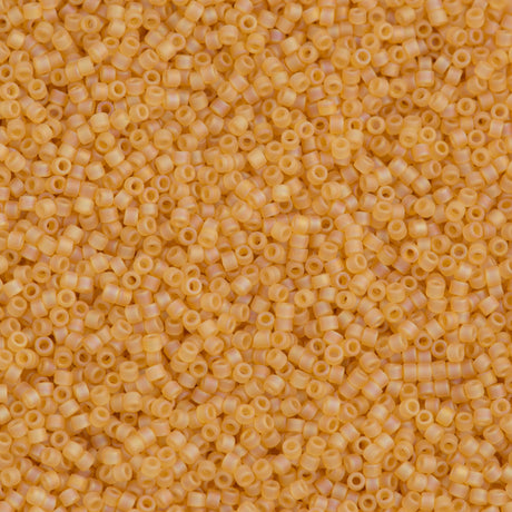 Miyuki Delica Seed Bead 11/0 Matte Transparent Topaz AB 2-inch Tube DB852