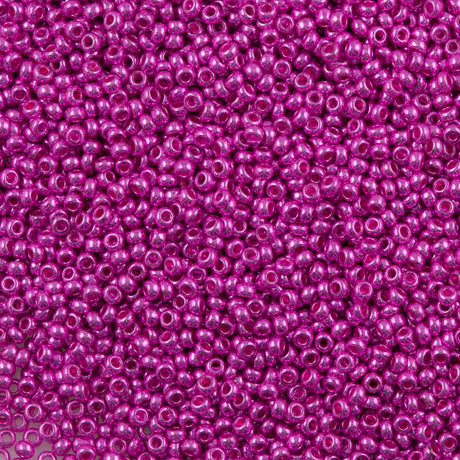 50g Czech Seed Bead 10/0 Metallic Dyed Pink (18377)