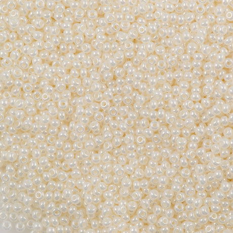 50g Czech Seed Bead 10/0 Ceylon Pearl White (47102)