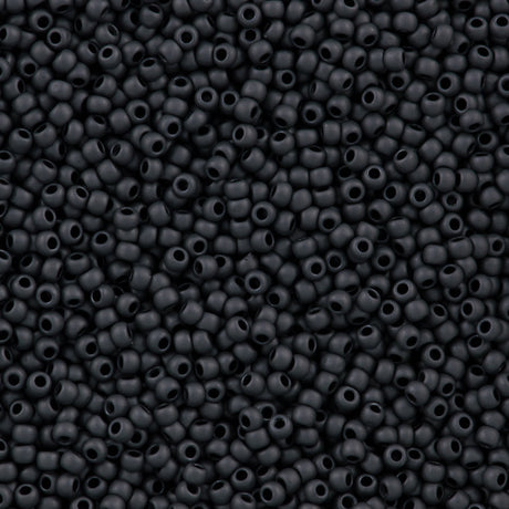 50g Toho Round Seed Bead 6/0 Opaque Matte Gun Metal (611)