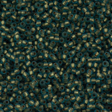 50g toho Round Seed Bead 8/0 Matte Inside Color Lined Gold Aqua AB (995F)