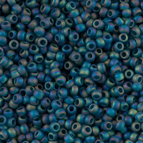 50g toho Round Seed Bead 8/0 Transparent Matte Teal AB (167BDF)