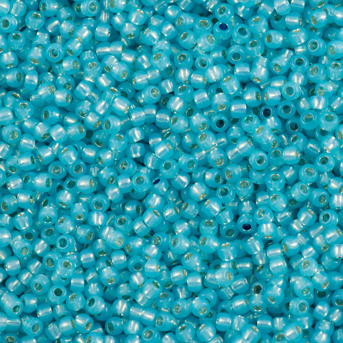 50g toho Round Seed Bead 8/0 Silver Lined Milky Aqua (2117)