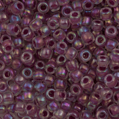 50g Toho Round Seed Bead 6/0 Inside Color Lined Raspberry AB (771)