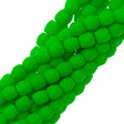 100 Czech Fire Polished 3mm Round Bead Neon Green (25124)