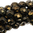 50 Czech Fire Polished 8mm Round Bead Metallic Gold Topaz (15695B)