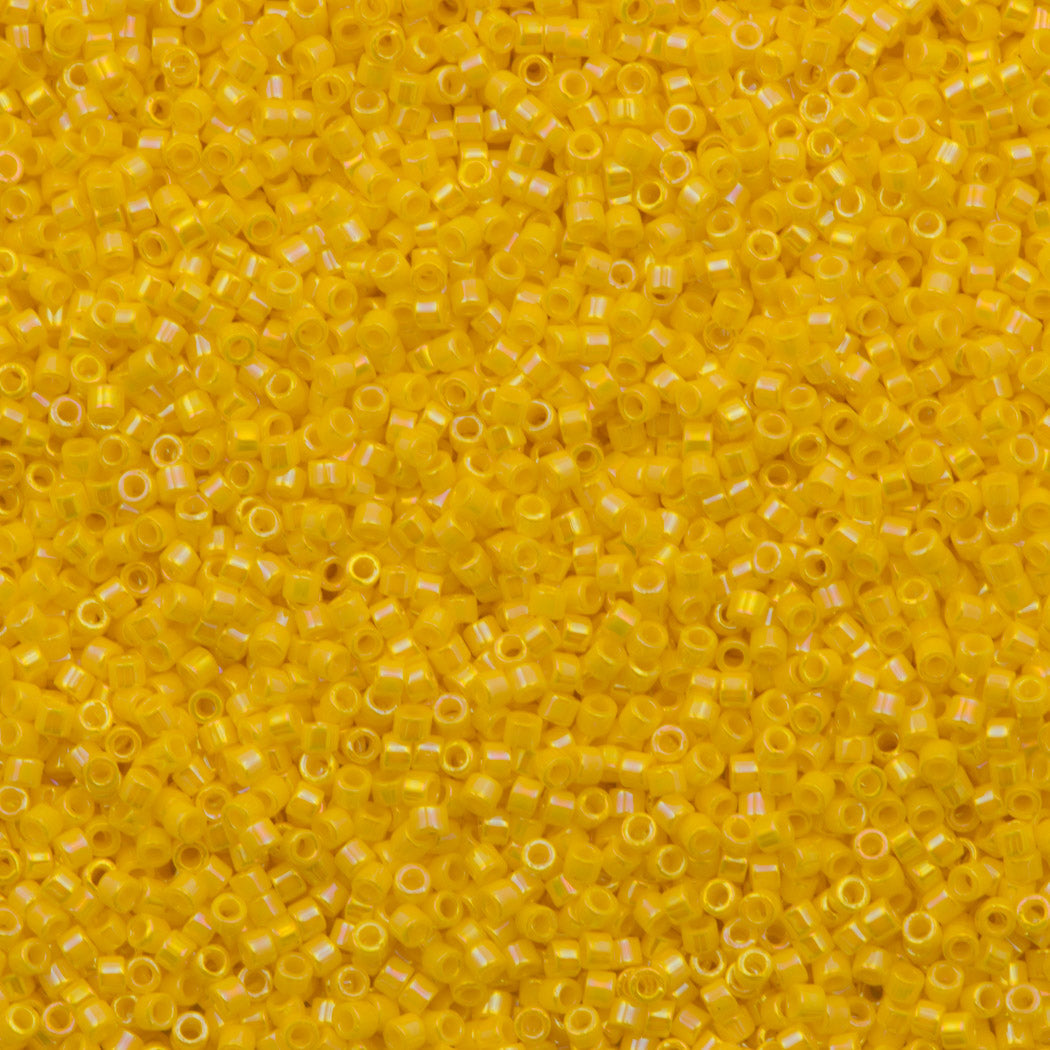 25g Miyuki Delica Seed Bead 11/0 Opaque Canary AB DB1572