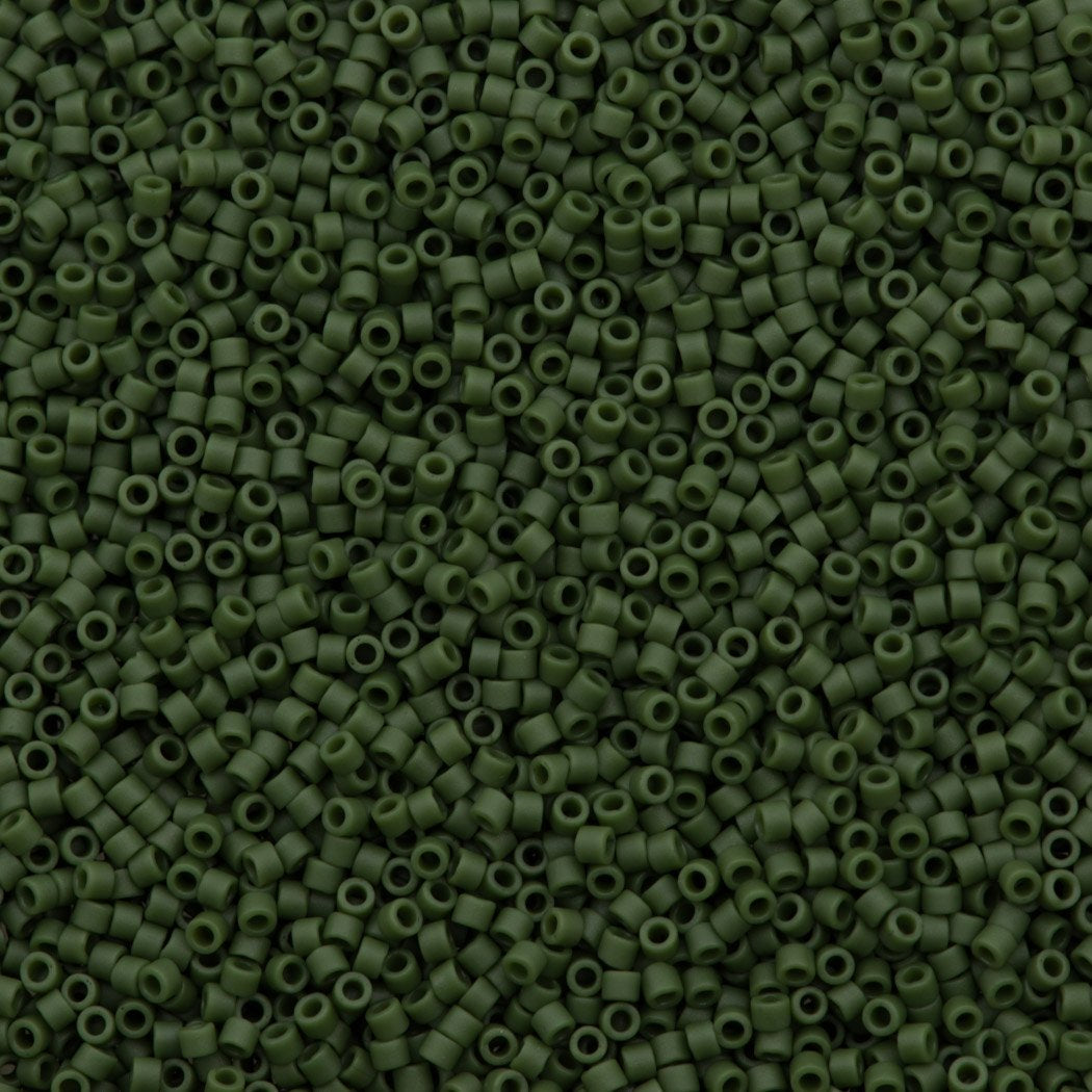 25g Miyuki Delica Seed Bead 11/0 Matte Opaque Glazed Avocado DB2291