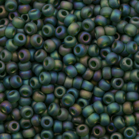 Miyuki Round Seed Bead 6/0 Matte Transparent Olive AB 20g Tube (158FR)