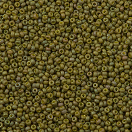 50g Miyuki Round Seed Bead 11/0 Opaque Matte Olive (2033)