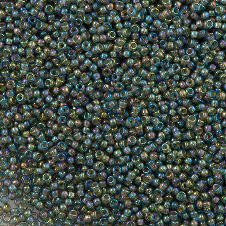 50g Miyuki Round Seed Bead 11/0 Olive Lined Yellow AB (361)