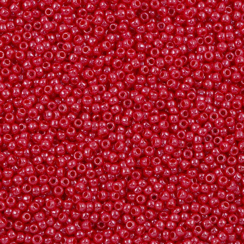 Toho Seed Bead 11/0 Opaque Luster Raspberry #125 | Aura Crystals, LLC