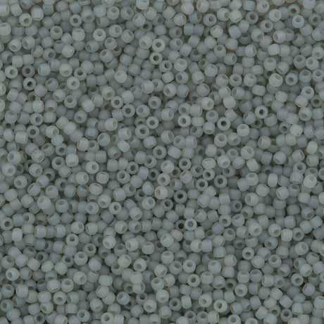 Toho Round Seed Bead 11/0 Transparent Ceylon Matte Gray 2.5-inch Tube (150F)