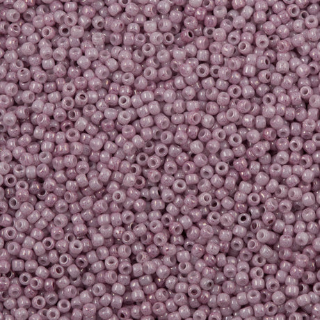 50g Toho Round Seed Beads 11/0 Opaque White Pink Marbled (1200)