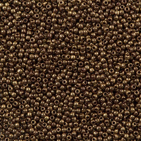 50g Toho Round Seed Beads 11/0 Gilded Marble Brown (1705)