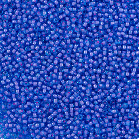 50g Toho Round Seed Bead 11/0 Aqua Inside Color Lined Pink (938)