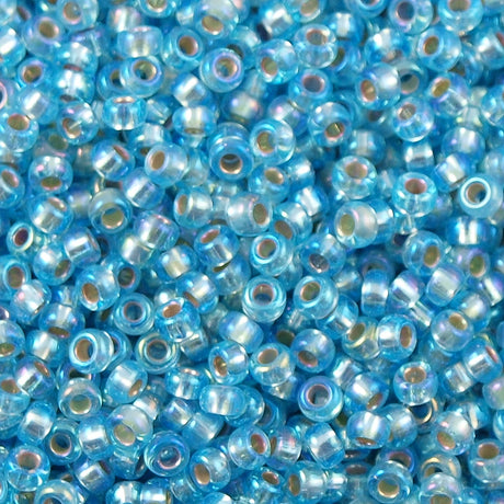 Miyuki Round Seed Bead 11/0 Silver Lined Aqua AB (1018)