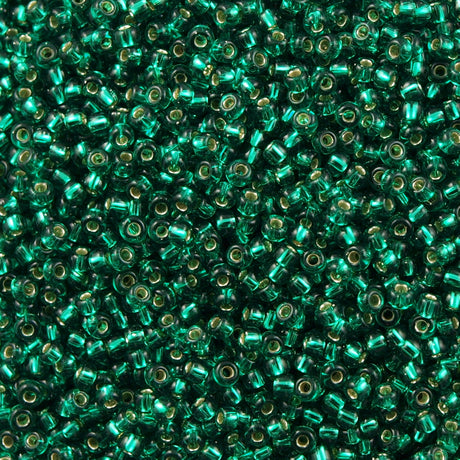 Miyuki Round Seed Bead 11/0 Silver Lined Emerald (17)