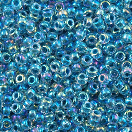 Miyuki Round Seed Bead 8/0 Inside Color Lined Light Blue AB 22g Tube (279)