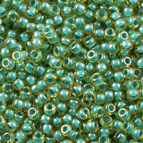 Miyuki Round Seed Bead 11/0 Turquoise Lined Topaz (374)