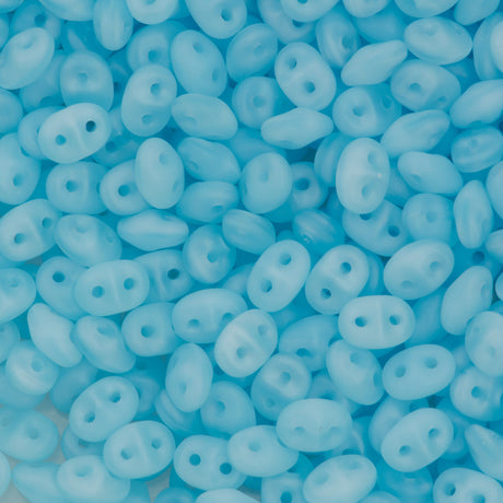 Super Duo 2x5mm Two Hole Beads Matte Milky Aquamarine 22g Tube (61000M)