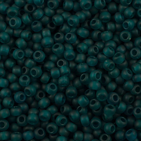 Toho Round Seed Beads 6/0 Transparent Matte True Teal 2.5-inch tube (7BDF)