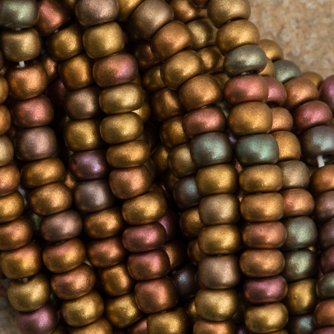 Czech Seed Bead 6/0 Opaque Dark Bronze 1/2 Hank (01640)