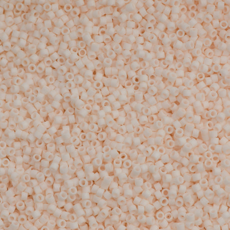 25g Miyuki Delica Seed Bead 11/0 Opaque Matte Blushed White DB1510