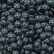 CzechMates 6mm Four Hole QuadraLentil Pearl Coat Charcoal Beads 15g (25037)