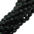 100 Czech Fire Polished 4mm Round Bead Metallic Suede Dark Forest (79052)