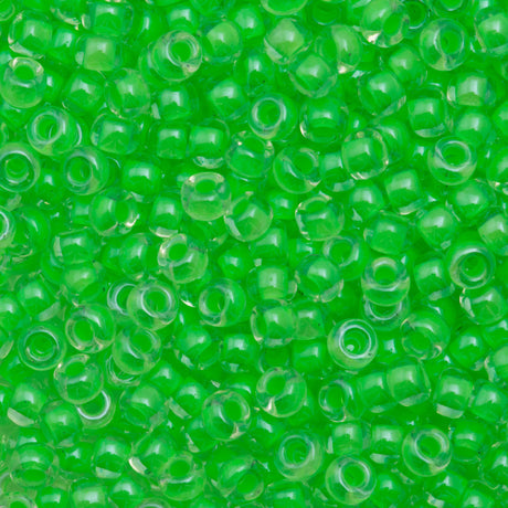 Miyuki Round Seed Bead 6/0 Inside Color Lined Light Green 20g Tube (1120)