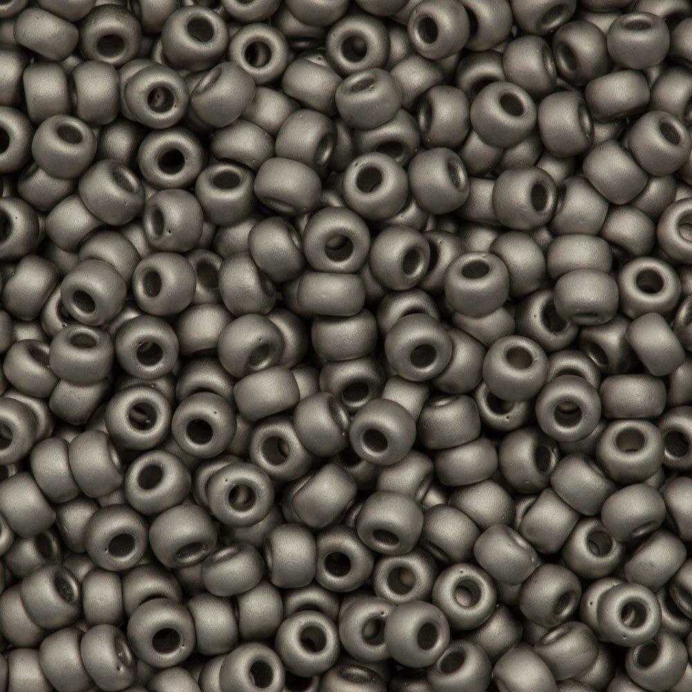 Miyuki Round Seed Bead 6/0 Matte Nickel Plated 30g (190F)