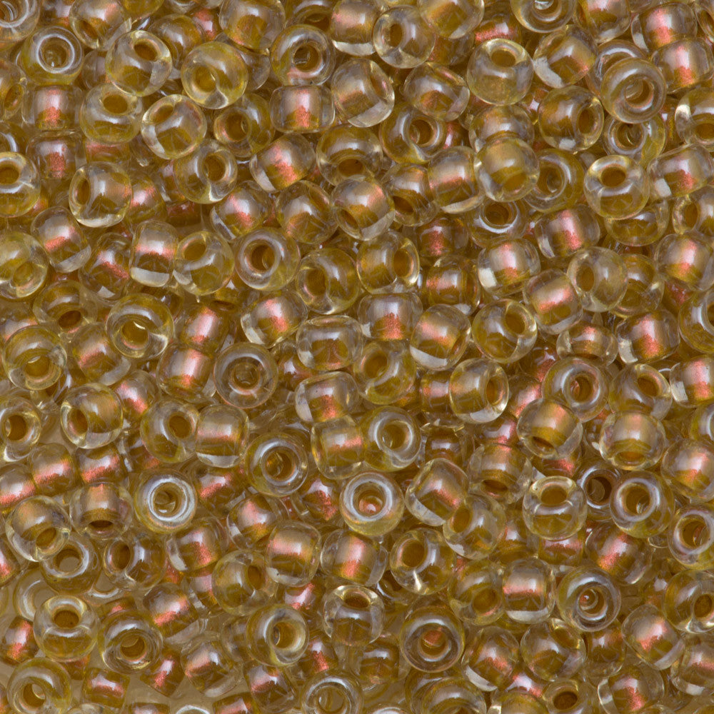 Miyuki Round Seed Bead 6/0 Magic Golden Peach Lined Crystal 20g Tube (3215)