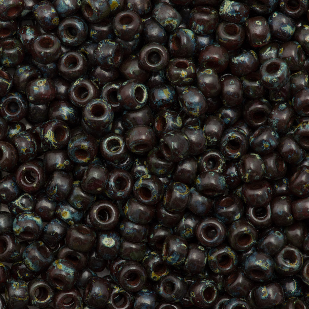 Miyuki Round Seed Bead 8/0 Transparent Garnet Picasso 22g Tube (4504)