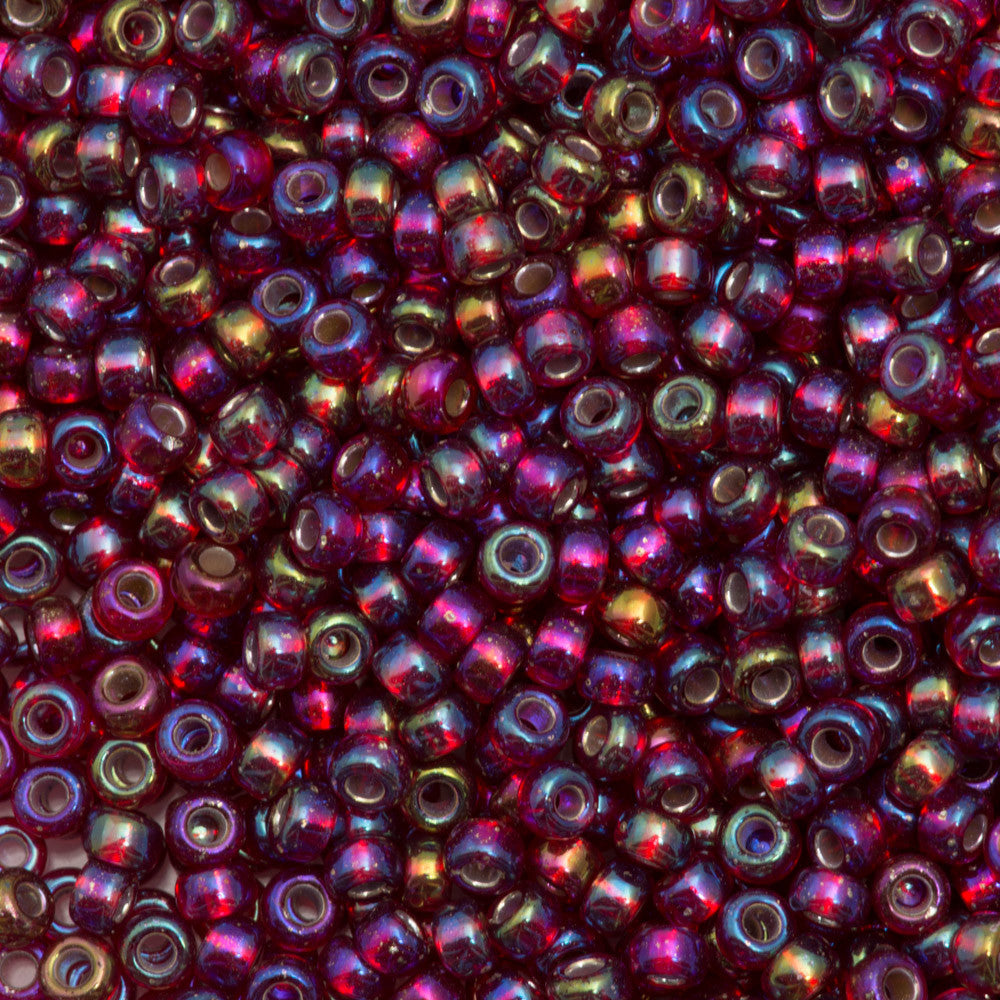 Miyuki Round Seed Bead 8/0 Silver Lined Ruby AB (1011)