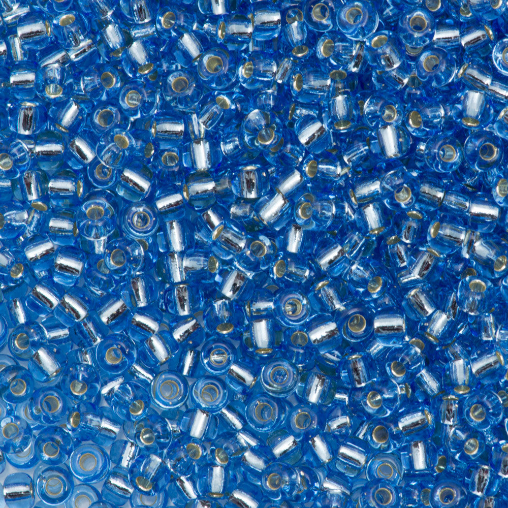 Miyuki Round Seed Bead 8/0 Silver Lined Cornflower Blue 22g Tube (28)