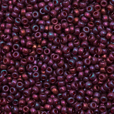 Miyuki Round Seed Bead 8/0 Purple Cranberry Gold Luster 22g Tube (313)