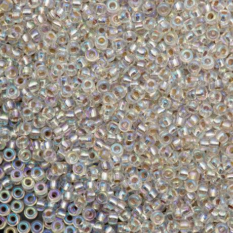 50g Miyuki Round Seed Bead 11/0 Silver Lined Crystal AB (1001)