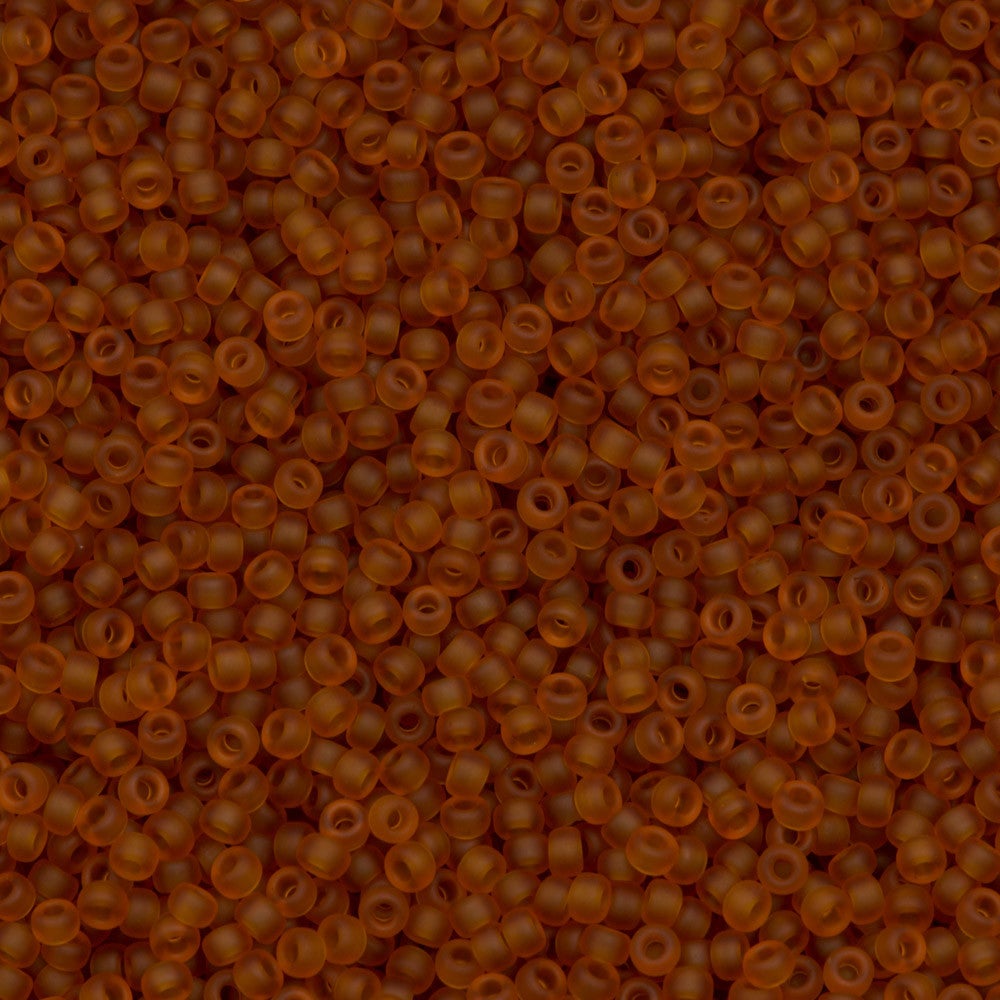 10g Miyuki Round Seed Bead 11/0 Matte Transparent Topaz (133F)