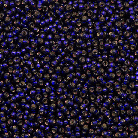 10g Miyuki Round Seed Bead 11/0 Dyed Silver Lined Dark Purple (1426)