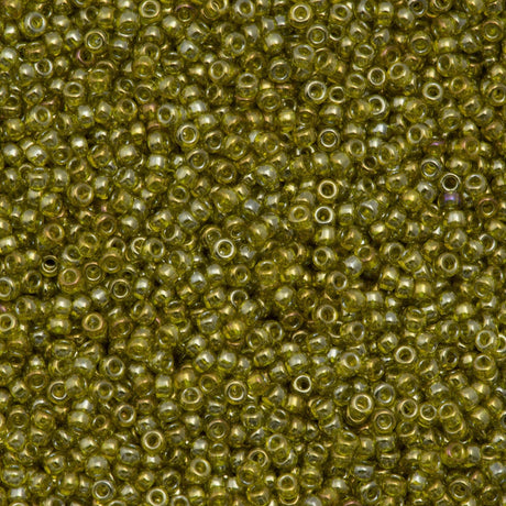 10g Miyuki Round Seed Bead 11/0 Transparent Golden Olive Luster (1889)