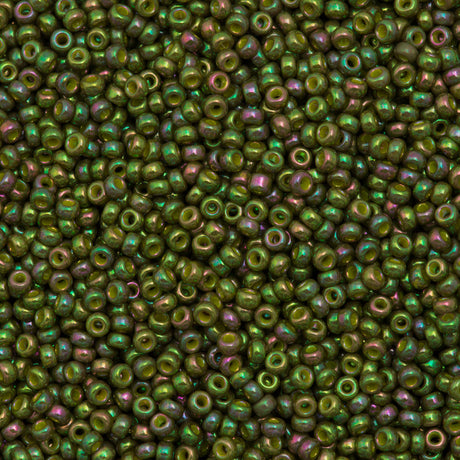 Miyuki Round Seed Bead 11/0 Opaque Golden Olive Luster 22g Tube (1897)